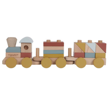 Holz Eisenbahn mit mit Steck-Formen "pure & nature" von Little Dutch